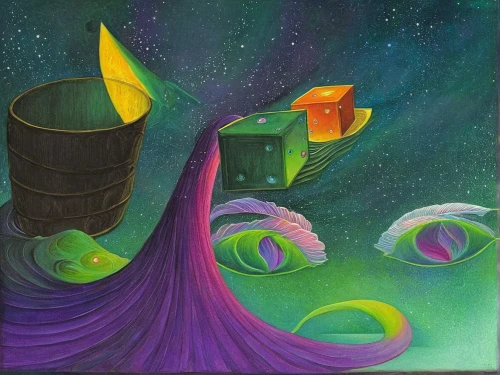 oil on canvas,oil painting on canvas,oils,silo,nebula 3,spacescraft,oil chalk,cauldron,cube sea,oil painting,astral traveler,astronomer,wishing well,aurora,colored pencil background,dimensional,auroras,cube love,space port,space craft,Illustration,Realistic Fantasy,Realistic Fantasy 05