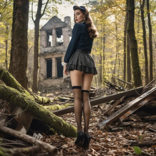 ballerina in the woods,witch house,witch's house,abandoned places,lost places,witches legs,gothic dress,abandoned place,gothic fashion,lost place,autumn photo session,abandoned house,knee-high socks,witch's legs,dollhouse,lostplace,perched on a log,gothic style,urbex,black skirt,Photography,General,Natural