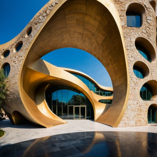 stanford university,futuristic architecture,honeycomb structure,three centered arch,outdoor structure,sinuous,modern architecture,iranian architecture,futuristic art museum,wood structure,arches,semi circle arch,arhitecture,arco,helix,jewelry（architecture）,soumaya museum,christ chapel,archidaily,architecture,Photography,General,Fantasy
