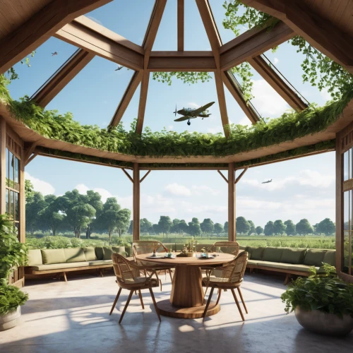 eco-construction,roof garden,roof landscape,grass roof,roof terrace,turf roof,tree house,sky apartment,breakfast room,roof lantern,gable field,tree house hotel,folding roof,daylighting,pergola,wooden roof,round house,eco hotel,glass roof,sky space concept,Photography,General,Realistic