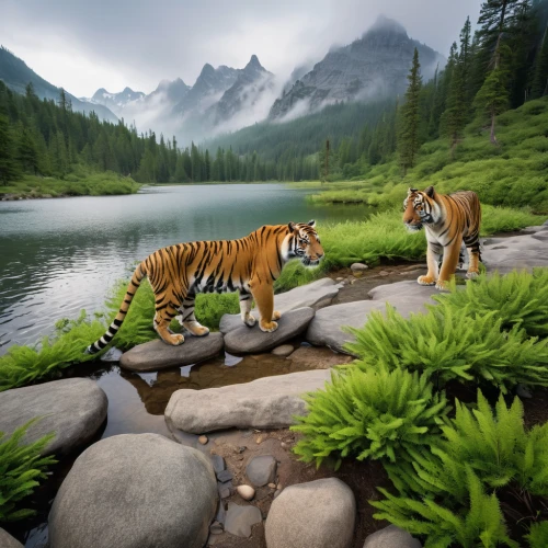 forest animals,wildlife,siberian tiger,wild nature,tigers,wild life,wild animals,asian tiger,emerald lake,majestic nature,bengal tiger,big cats,woodland animals,tiger cub,sumatran tiger,chestnut tiger,a tiger,wild animals crossing,tiger,lion river,Photography,General,Realistic