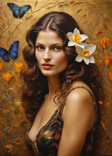 cupido (butterfly),yellow butterfly,vanessa (butterfly),ulysses butterfly,butterfly floral,passion butterfly,julia butterfly,fantasy art,romantic portrait,oil painting,oil painting on canvas,art painting,butterfly background,butterflies,hesperia (butterfly),gatekeeper (butterfly),photoshoot butterfly portrait,splendor of flowers,young woman,painted lady,Photography,General,Cinematic