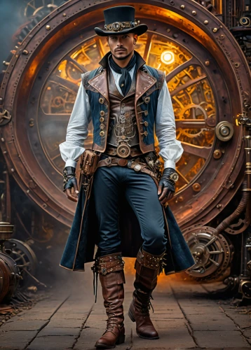 steampunk,steampunk gears,gunfighter,clockmaker,key-hole captain,hatter,wild west,pirate,cowboy action shooting,dodge warlock,watchmaker,digital compositing,pilgrim,indiana jones,clockwork,stovepipe hat,play escape game live and win,cowboy,pirate treasure,charreada,Photography,General,Fantasy