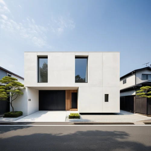 japanese architecture,residential house,cubic house,modern house,cube house,modern architecture,archidaily,house shape,frame house,residential,dunes house,stucco frame,kirrarchitecture,housebuilding,timber house,two story house,arhitecture,modern style,stucco wall,core renovation,Illustration,Black and White,Black and White 32