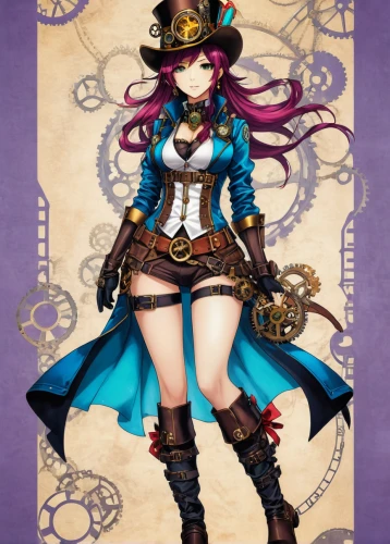 steampunk,halloween witch,poker primrose,pirate,steampunk gears,hatter,ringmaster,witch,la catrina,pirate treasure,sorceress,witch's legs,musketeer,halloween banner,vanessa (butterfly),pirates,game illustration,witch broom,larkspur,vexiernelke,Illustration,Japanese style,Japanese Style 04