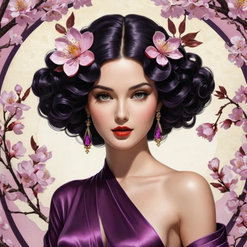 lilac blossom,plum blossom,geisha girl,jasmine blossom,oriental princess,plum blossoms,geisha,magnolias,purple lilac,lilacs,purple rose,golden lilac,jasmine flower,peach blossom,lilac flower,lilac tree,rose of sharon,magnolia blossom,a beautiful jasmine,jasmine,Illustration,Vector,Vector 18
