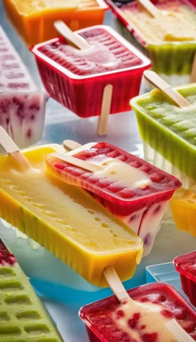 currant popsicles,strawberry popsicles,popsicles,fruit slices,gelatin dessert,ice popsicle,ice cube tray,jello salad,fruit ice cream,variety of ice cream,popsicle,frozen dessert,ice pop,jell-o,summer foods,semifreddo,ice cream bar,layer nougat,icepop,gelatin,Photography,General,Realistic
