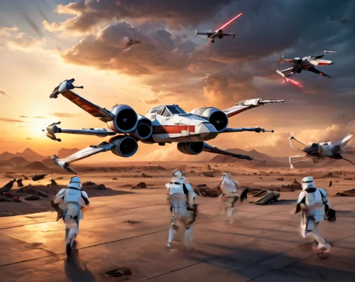 x-wing,storm troops,cg artwork,starwars,republic,drones,star wars,quadcopter,digital compositing,radio-controlled aircraft,air combat,force,delta-wing,theater of war,task force,the pictures of the drone,swarms,aircraft take-off,mobile video game vector background,formation flight
