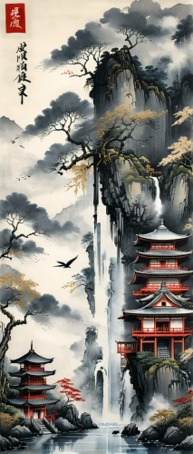 chinese art,oriental painting,cool woodblock images,japanese art,yi sun sin,yangqin,chinese clouds,chinese architecture,yunnan,xing yi quan,hwachae,guizhou,tai qi,tong sui,luo han guo,zui quan,wuyi,khokhloma painting,chinese style,yuanyang,Illustration,Paper based,Paper Based 30