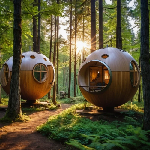 tree house hotel,eco hotel,wooden sauna,wooden balls,forest workplace,cube stilt houses,wood doghouse,spheres,tree house,eco-construction,capsule hotel,treehouse,yurts,house in the forest,futuristic architecture,glamping,cubic house,inverted cottage,camping tents,pods,Photography,General,Realistic