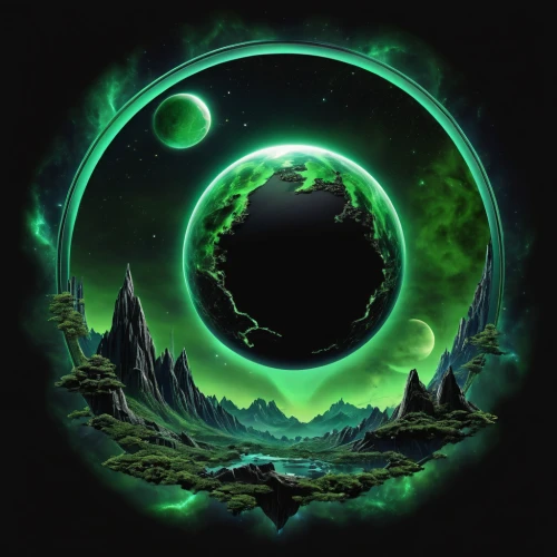 green lantern,green aurora,orb,green dragon,patrol,spotify icon,green,anahata,dragon of earth,argus,auroras,phase of the moon,globule,moon and star background,yinyang,yin-yang,green sail black,crescent moon,steam icon,spotify logo,Photography,General,Realistic
