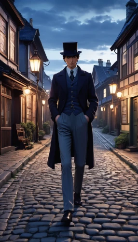 detective,fedora,gunfighter,gentlemanly,deadwood,al capone,kingpin,man's fashion,smooth criminal,walking man,cordwainer,beamish,overcoat,bowler hat,frock coat,holmes,grindelwald,men's suit,the victorian era,stovepipe hat,Photography,General,Realistic