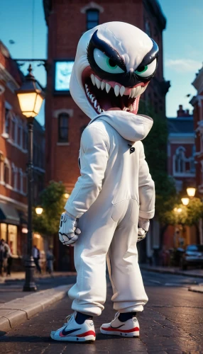 mascot,pubg mascot,the mascot,venom,requiem shark,reptillian,shark,3d render,sea devil,buchardkai,tracksuit,frog man,run,road dolphin,szymbark,yo-kai,adidas,venomous,3d rendered,rex,Photography,General,Cinematic