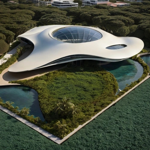 futuristic art museum,futuristic architecture,artificial island,floating island,futuristic landscape,artificial islands,alien ship,sky space concept,roof domes,eco hotel,archidaily,helipad,solar cell base,floating islands,musical dome,dunes house,flying saucer,ozeaneum,planetarium,modern architecture
