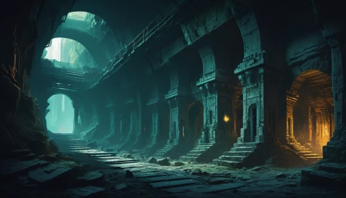 ancient city,ruins,hall of the fallen,ancient buildings,ruin,ancient,coliseum,the ancient world,pillars,dungeon,catacombs,mausoleum ruins,the ruins of the,ancient house,threshold,lost place,tombs,necropolis,concept art,ancient civilization,Conceptual Art,Fantasy,Fantasy 02