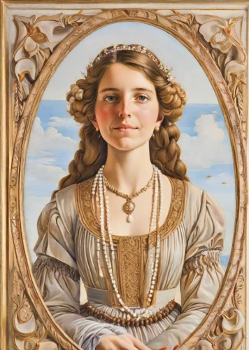 portrait of a girl,art nouveau frame,woman holding pie,portrait of christi,child portrait,portrait of a woman,cepora judith,young woman,girl with cereal bowl,girl in a historic way,vintage female portrait,la violetta,girl with bread-and-butter,young lady,mona lisa,art nouveau frames,girl with a wheel,the girl's face,child's frame,rose frame