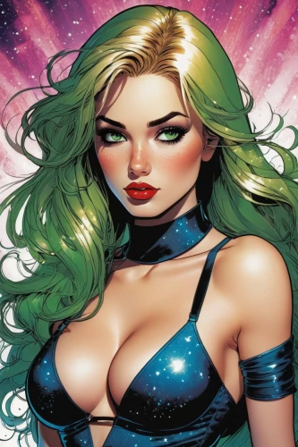 birds of prey-night,fantasy woman,starfire,background ivy,the enchantress,marvel comics,birds of prey,comic book bubble,super heroine,18,green mermaid scale,goddess of justice,15,ivy,head woman,comic books,harley,poison ivy,mystique,14,Illustration,American Style,American Style 06
