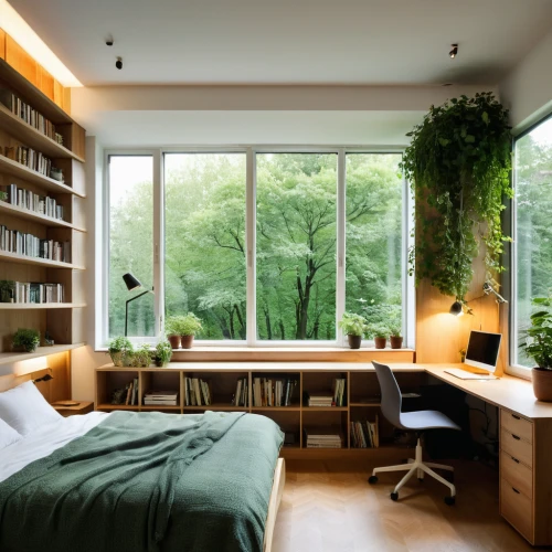 modern room,bookshelves,bookcase,great room,danish room,green living,writing desk,study room,bookshelf,interior design,sleeping room,interiors,interior modern design,reading room,home office,one-room,modern decor,danish furniture,guestroom,one room,Photography,General,Natural