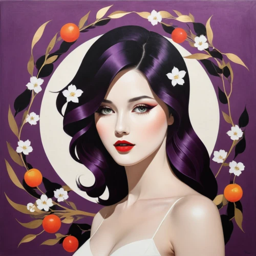 acerola,passionflower,grapes icon,passion flower,anemone purple floral,golden lilac,cherries,autumn icon,anemone hupehensis september charm,solanum,fantasy portrait,plum,white lilac,lilac blossom,lilacs,girl in a wreath,star magnolia,wreath of flowers,deadly nightshade,cherry flower,Art,Artistic Painting,Artistic Painting 46