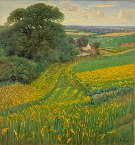 farm landscape,agricultural,cultivated field,rural landscape,green fields,barley field,field of cereals,corn field,wheat field,rye field,fields,daffodil field,agriculture,cornfield,straw field,grain field,field of rapeseeds,grain field panorama,wheat crops,blooming field,Art,Classical Oil Painting,Classical Oil Painting 13