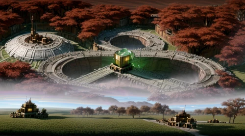 stargate,futuristic landscape,fantasy picture,dragon of earth,cosmos field,anahata,gaia,parallel worlds,fantasy landscape,celtic tree,alien ship,elves flight,the order of the fields,hobbiton,somtum,fantasy world,arcanum,federation,airships,ancient city