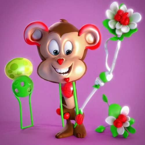 cartoon flowers,flowers png,shamrock balloon,tree mallow,monkey soldier,cute cartoon character,monkeys band,rose png,monkey,cute cartoon image,3d model,3d teddy,3d render,war monkey,dormouse,3d rendered,lollipops,cudle toy,the monkey,mickey mause,Unique,3D,3D Character