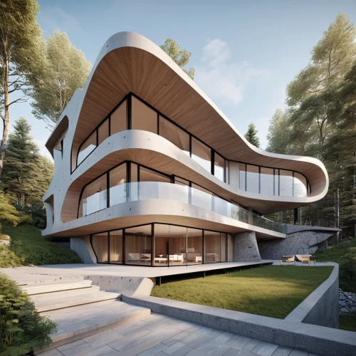modern architecture,dunes house,modern house,futuristic architecture,3d rendering,eco-construction,cubic house,arhitecture,archidaily,timber house,house in the forest,luxury property,residential house,swiss house,wooden house,render,kirrarchitecture,architecture,house shape,frame house,Unique,3D,3D Character