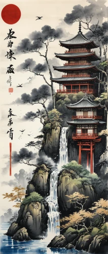 cool woodblock images,chinese art,oriental painting,japanese art,yi sun sin,yangqin,woodblock prints,xing yi quan,chinese architecture,honzen-ryōri,hwachae,yunnan,jeongol,luo han guo,xi'an,zui quan,tong sui,wuyi,tai qi,japan landscape,Illustration,Paper based,Paper Based 30