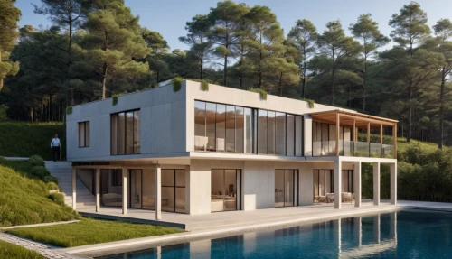 modern house,dunes house,3d rendering,modern architecture,eco-construction,holiday villa,cubic house,luxury property,smart home,mid century house,villa,pool house,smart house,residential house,render,timber house,luxury real estate,house in the forest,summer house,house by the water,Photography,General,Realistic