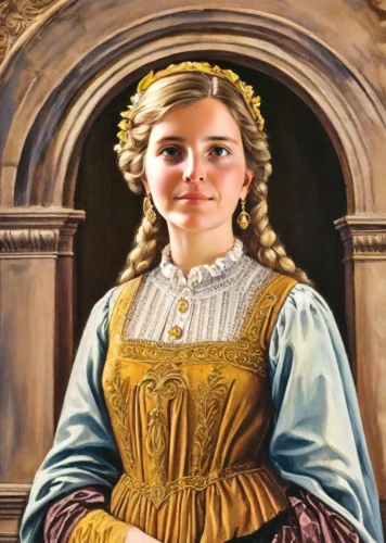portrait of a girl,portrait of christi,girl in a historic way,church painting,jane austen,young woman,woman holding pie,portrait of a woman,girl with bread-and-butter,victorian lady,young lady,oil painting,angel moroni,oil painting on canvas,isabella grapes,female portrait,girl at the computer,girl with cloth,vintage female portrait,elizabeth nesbit