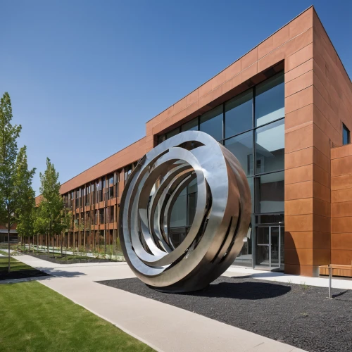 biotechnology research institute,company headquarters,lincoln motor company,home of apple,corporate headquarters,triumph motor company,cable programming in the northwest part,steel sculpture,mclaren automotive,corten steel,target group,tire recycling,industrial design,ford motor company,steel construction,modern office,assay office,industrial building,company building,office building,Photography,General,Realistic