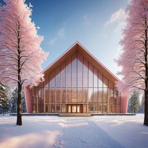 forest chapel,wooden church,christ chapel,snow house,timber house,ski facility,3d rendering,winter house,snow shelter,snow roof,snowhotel,archidaily,render,tabernacle,prefabricated buildings,concert hall,island church,frame house,chalet,ski resort,Photography,General,Realistic