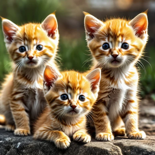 kittens,baby cats,ginger kitten,cat family,ginger family,small to medium-sized cats,cute animals,american wirehair,felines,cute cat,cats on brick wall,strays,breed cat,cat lovers,stray cats,ginger cat,meows,red tabby,small animals,cats,Photography,General,Realistic
