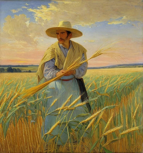 woman of straw,agriculture,straw harvest,agricultural,grain harvest,harvest,farmer,cultivated field,harvesting,pilgrim,scythe,corn harvest,girl with bread-and-butter,farmworker,maize,harvest time,barley field,strands of wheat,field cultivation,wheat crops,Art,Classical Oil Painting,Classical Oil Painting 13