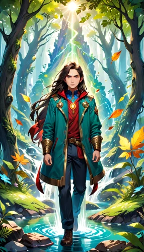 bard,game illustration,adventurer,hobbit,robin hood,the wanderer,forest man,hero academy,guilinggao,mountain guide,android game,vax figure,chasm,magical adventure,children's background,thorin,mulan,fairy tale character,avatar,magus,Anime,Anime,General