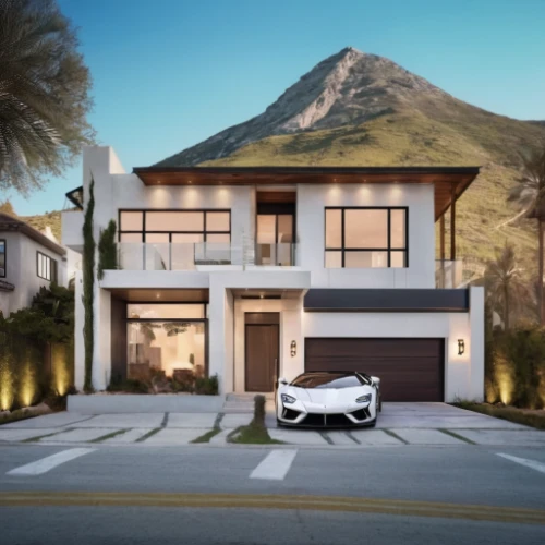 3d rendering,luxury real estate,luxury property,smart home,modern house,luxury home,render,gold stucco frame,smart house,palm springs,house purchase,folding roof,electric mobility,suburban,alpine drive,florida home,bendemeer estates,garage door,house sales,automotive exterior