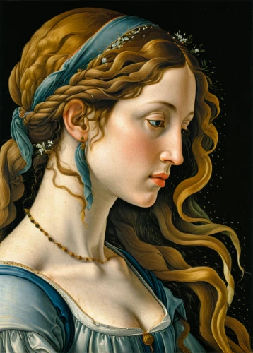 botticelli,portrait of a girl,girl with a pearl earring,portrait of a woman,young woman,mystical portrait of a girl,cepora judith,girl portrait,baroque angel,jessamine,woman portrait,holbein,romantic portrait,woman's face,young lady,fantasy portrait,white lady,portrait of christi,la nascita di venere,woman face,Art,Classical Oil Painting,Classical Oil Painting 43