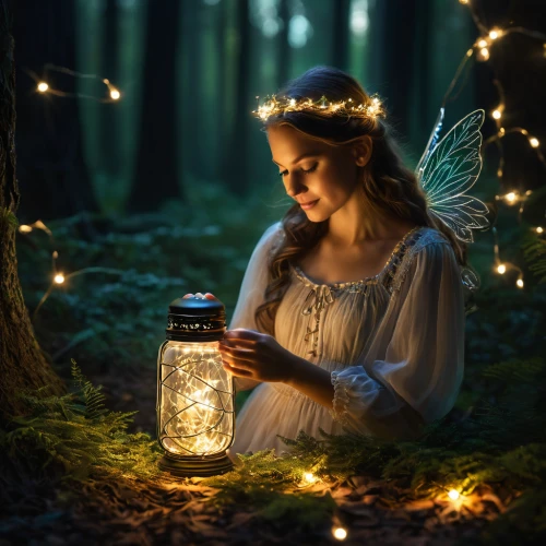 fairy lanterns,fireflies,faery,faerie,little girl fairy,fairy lights,child fairy,the night of kupala,fairy,children's fairy tale,fairy dust,mystical portrait of a girl,fairy forest,fantasy picture,angel lanterns,fairy tale,fairy tales,a fairy tale,vintage lantern,magical,Photography,General,Fantasy