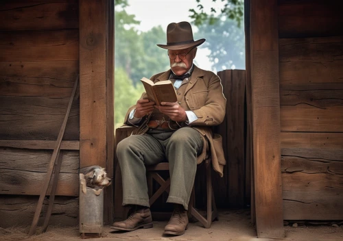 banjo player,itinerant musician,teddy roosevelt terrier,pipe smoking,hatmaking,new echota,reading magnifying glass,shoemaker,american frontier,accordion player,sock and buskin,dulcimer,banjo guitar,cavaquinho,banjo uke,western,folk music,woodworker,drover,veterinarian,Photography,General,Realistic