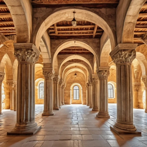 umayyad palace,cloister,monastery israel,alcazar of seville,vaulted ceiling,alhambra,medieval architecture,celsus library,ibn-tulun-mosque,seville,abbaye de belloc,the hassan ii mosque,colonnade,caravansary,byzantine architecture,hassan 2 mosque,king abdullah i mosque,ibn tulun,cordoba,arches,Photography,General,Realistic