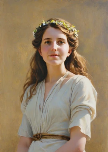 bouguereau,girl in a wreath,young woman,portrait of a girl,girl with cloth,artemisia,flower crown of christ,young lady,cepora judith,girl in cloth,girl in the garden,girl in a historic way,the magdalene,princess leia,mystical portrait of a girl,portrait of a woman,girl in flowers,girl picking flowers,woman of straw,girl with bread-and-butter