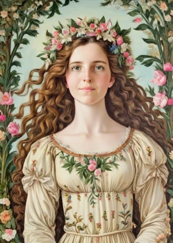 girl in a wreath,girl in flowers,wreath of flowers,girl in the garden,portrait of a girl,floral wreath,blooming wreath,beautiful girl with flowers,rose wreath,flora,girl picking flowers,mystical portrait of a girl,young woman,emile vernon,laurel wreath,fantasy portrait,flower wreath,kahila garland-lily,rapunzel,flower crown of christ