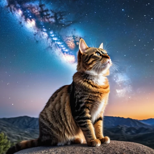astronomer,astronomy,milkyway,milky way,astronomical,cat image,the milky way,aegean cat,starry sky,american wirehair,cat vector,american bobtail,starry night,cat european,tabby cat,the night sky,night sky,stargazing,majestic nature,calico cat,Photography,General,Realistic