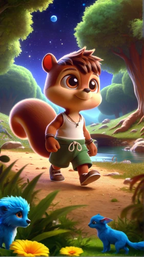children's background,conker,game illustration,squirell,cartoon video game background,android game,action-adventure game,chinese tree chipmunks,nutria-young,hog xiu,cute cartoon image,cute cartoon character,chipmunk,3d background,background image,ring-tailed,web banner,forest background,adventure game,digital background