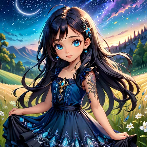fairy tale character,fairy galaxy,little girl fairy,children's background,springtime background,fantasy portrait,vanessa (butterfly),mermaid background,starry sky,child fairy,faerie,spring background,fairy world,fantasy picture,portrait background,fantasy girl,country dress,alice,flower background,rosa 'the fairy,Anime,Anime,General