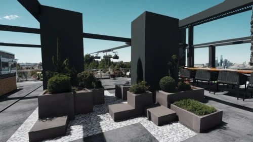 roof terrace,roof garden,sky apartment,penthouse apartment,landscape design sydney,garden design sydney,block balcony,3d rendering,outdoor dining,patio furniture,modern office,modern decor,terrace,courtyard,balcony garden,corten steel,outdoor table and chairs,concrete slabs,patio,urban design