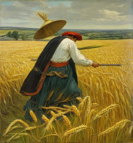 wheat field,barley field,grain harvest,wheat crops,woman of straw,wheat fields,khorasan wheat,agriculture,pilgrim,strands of wheat,strand of wheat,agricultural,scythe,millet,einkorn wheat,cultivated field,grain field,durum,field of cereals,wheat grain,Art,Classical Oil Painting,Classical Oil Painting 13
