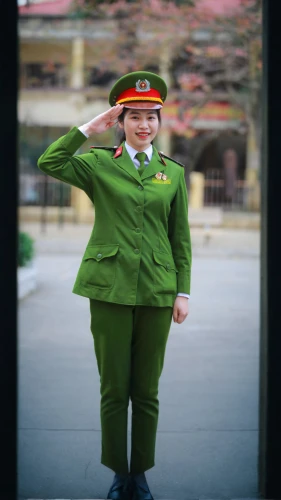 patrol,military uniform,military person,asian costume,a uniform,military officer,park staff,pyongyang,cadet,park ranger,uniform,high-visibility clothing,bellboy,girl scouts of the usa,pubg mascot,monkey soldier,model train figure,cosplay image,green,olive in the glass