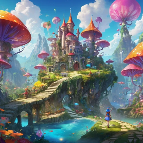 fairy world,fantasy world,fairy village,fantasy landscape,mushroom landscape,fantasy city,mushroom island,3d fantasy,hot-air-balloon-valley-sky,wonderland,fantasy art,dream world,fantasy picture,fairy chimney,fairy tale castle,elves flight,magical adventure,fantasia,bird kingdom,flying island,Photography,Fashion Photography,Fashion Photography 26