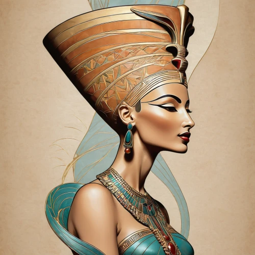 ancient egyptian girl,pharaonic,ancient egyptian,ancient egypt,cleopatra,egyptian,art deco woman,ramses ii,headdress,sphynx,african art,pharaoh,ramses,egyptology,fashion illustration,lily of the nile,indian headdress,african woman,headpiece,the hat of the woman,Illustration,Retro,Retro 08